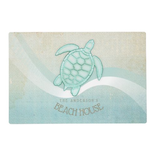 Beach House Nautical Turtle Aqua Blue ID623 Placemat