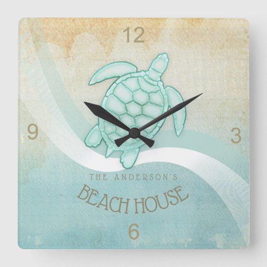 Beach House Nautical Turtle Aqua Blue ID623
