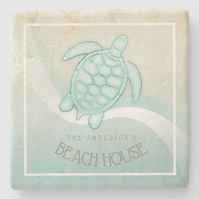 Beach House Nautical Turtle Aqua Blue ID623