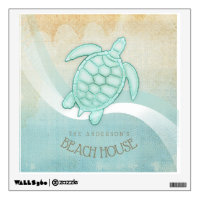 Beach House Nautical Turtle Aqua Blue ID623