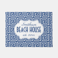 Beach House Navy Key Deco Nautical Personalized Doormat