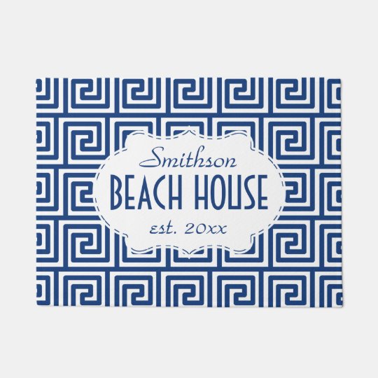 Beach House Navy Key Deco Nautical Personalized Doormat