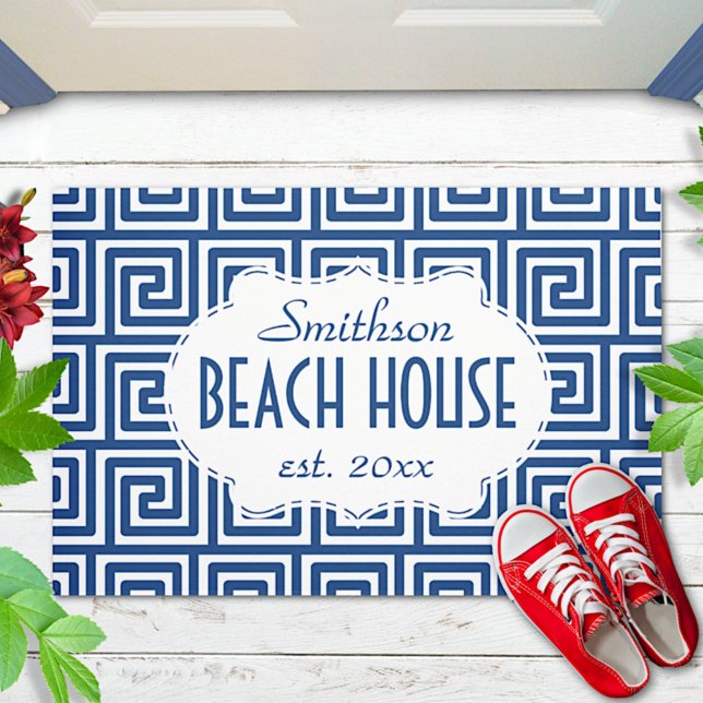 Beach House Navy Key Deco Nautical Personalized Doormat (Creator Uploaded)