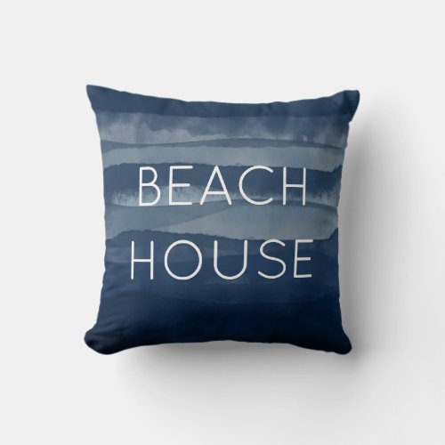Beach House Navy Throw Pillow