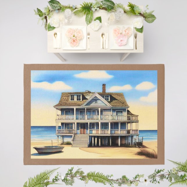 Beach House on the Sand Outdoor Rug (Insitu (Wedding 2))