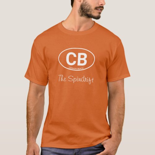 Beach House Orange Two Letter Oval Cannon Beach T_Shirt
