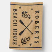 Beach House Paddles Anchors Rustic Burlap Custom House Flag | Zazzle