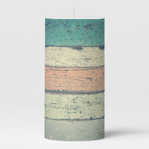 Beach house painted wood oceanside striped candle