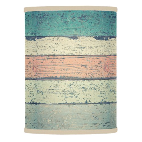 Beach house painted wood oceanside striped lamp shade