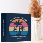 Beach House Palm Tree Custom Guest Information 3 Ring Binder<br><div class="desc">A cute beach house guest information binder to leave for your vacation rental guests. Fill this tropical palm tree binder with local restaurants and fun places to visit in your tropical island town.  Also leave details on the property such as WiFi password and check out details.</div>