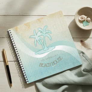 Beach House Palm Trees Aqua ID623 Notebook