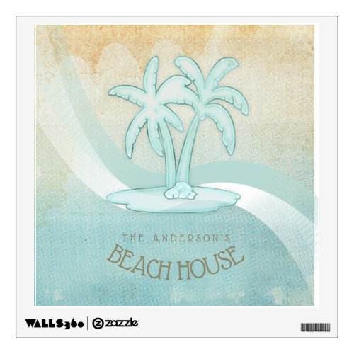 Beach House Palm Trees Aqua ID623 Wall Decal