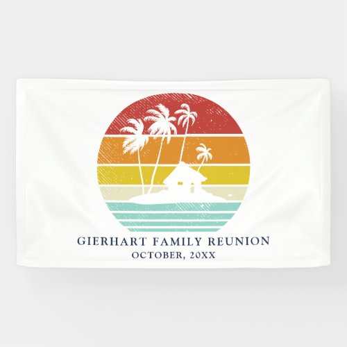 Beach House Palm Trees Family Reunion Nautical Banner