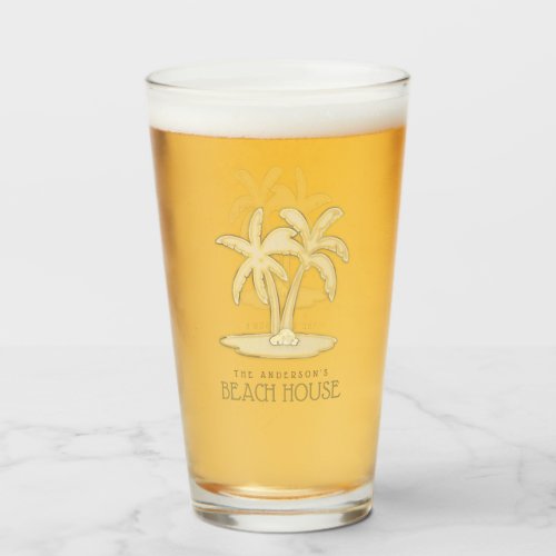 Beach House Palm Trees Gold ID623 Glass