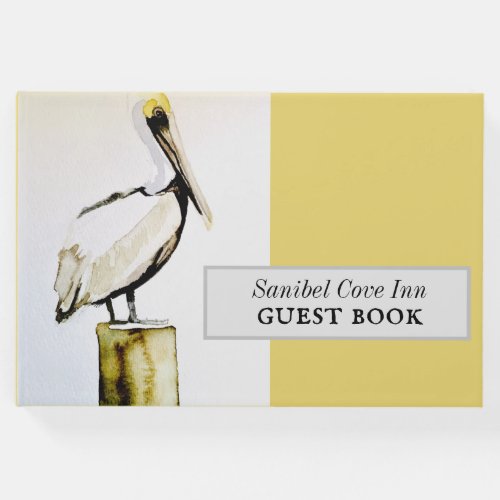 Beach house personalized pelican guest book