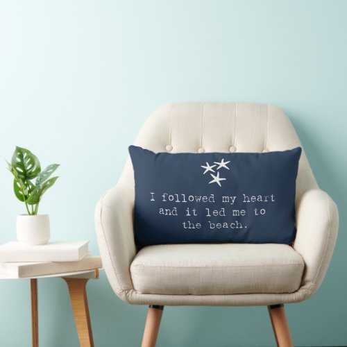 Beach House Quote Starfish Coastal Home Lumbar Pillow