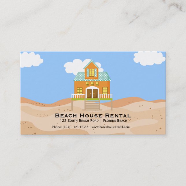 Beach House Rental Business Card (Front)