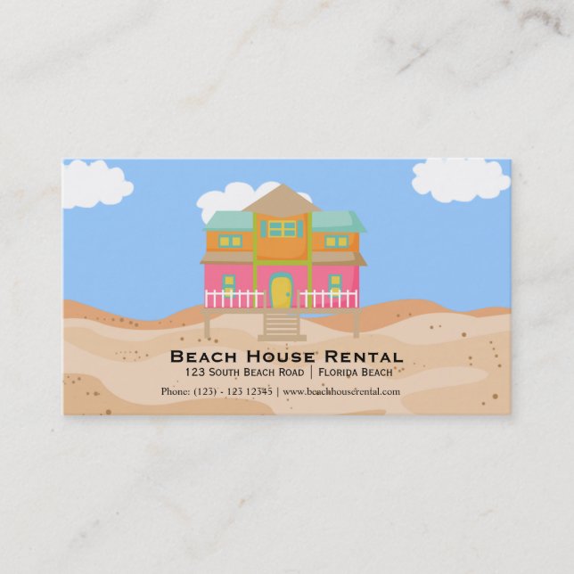 Beach House Rental Business Card (Front)