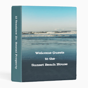 Beach House Rental Ocean Background Mini Binder