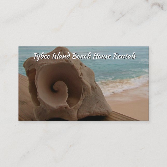 Beach House Rental Seashell Ocean Business Card (Front)