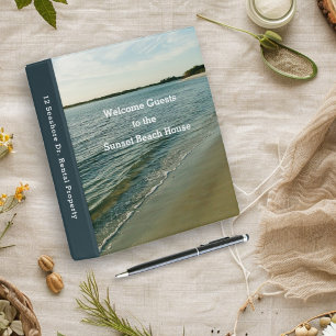 Beach House Rental Seashore Background Mini Binder