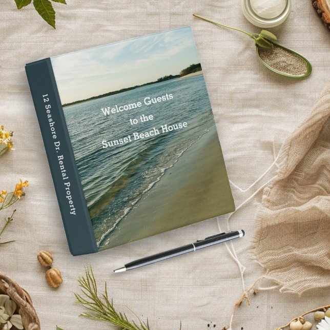 Beach House Rental Seashore Background Mini Binder (Creator Uploaded)