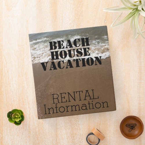 Beach House Rental Vacation Information Ocean Cool 3 Ring Binder