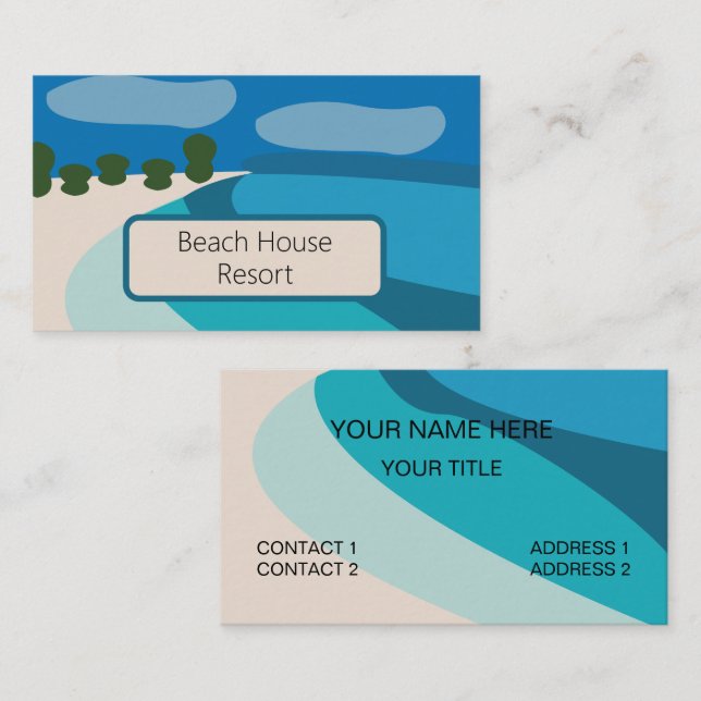 Beach House Resort Business Card (Front/Back)