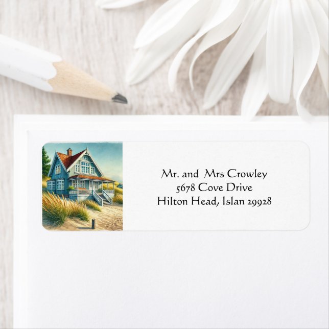 Beach House Return Address  Label (Insitu)