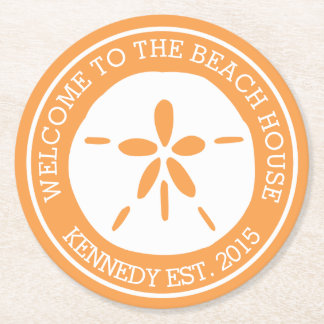 Beach House Round Paper Coaster