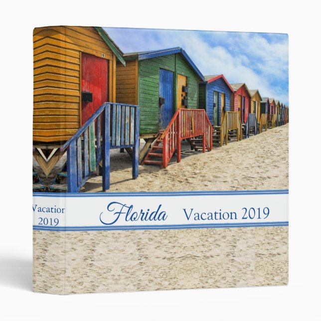Beach House Row Vacation 3 Ring Binder (Front/Spine)