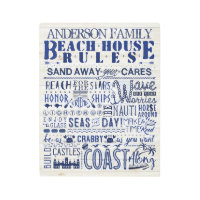Beach House Rules Blue | Personalized Family Sea