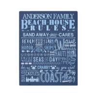 Beach House Rules Coastal Blue | Custom Family