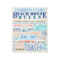 Beach House Rules Coastal Cottage | Custom Family Metal Photo Print
