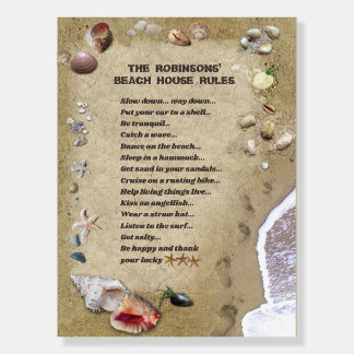 Beach House Rules (customizable) Foam Board