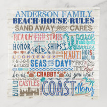 Beach House Rules Personalized Family Name Coastal Trinket Tray