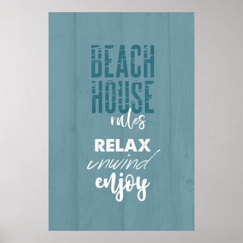 Beach House Rules Relax Unwind Enjoy  Poster
