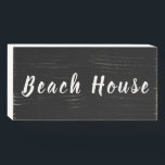 Beach House Rustic Black & White Trendy Cool Wooden Box Sign<br><div class="desc">Designed with text 'Beach House" in black and white background,  this is perfect for beach house decor. Edit the text or choose a different color if you wish which you can easily do by customizing the product.</div>