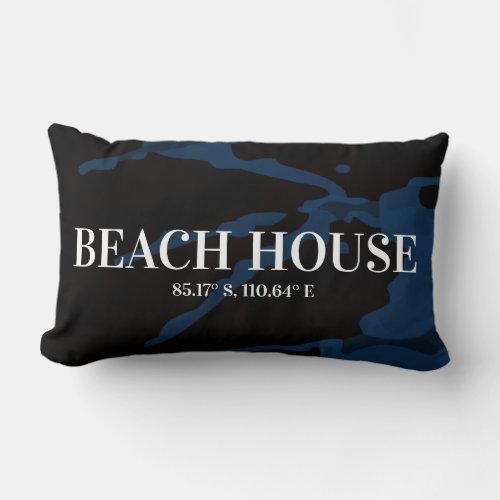  Beach House Rustic Blue Wood Custom Coordinates  Lumbar Pillow