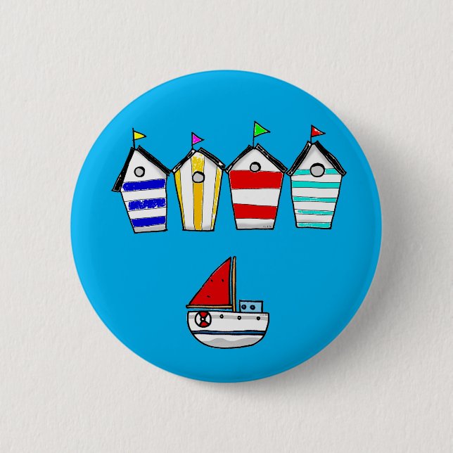 beach house & sea boat button (Front)