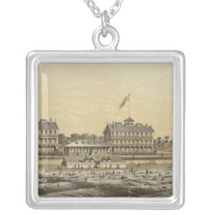 Beach House, Sea Girt, Monmouth Co, NJ Silver Plated Necklace
