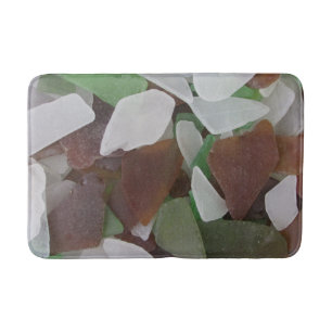 Beach House Sea Glass Photo Green Brown Coast Home Bath Mat