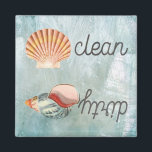 Beach House Sea Shells Dishwasher Clean Dirty Magnet<br><div class="desc">Beautiful graphic art of vintage sea shells makes a wonderful dishwasher magnet for your summer rental beach house. Flip magnet to let everyone know if the dishes are clean or if the dishes are dirty.</div>