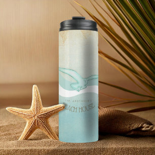Beach House Seagull Aqua Blue ID623 Thermal Tumbler