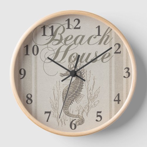 Beach House Seahorse Seashore Clock