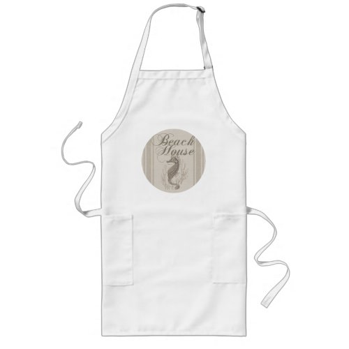 Beach House Seahorse Seashore Long Apron