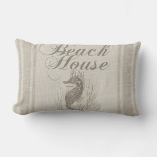 Beach House Seahorse Seashore Lumbar Pillow