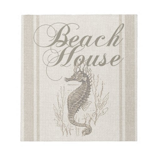 Beach House Seahorse Seashore Notepad