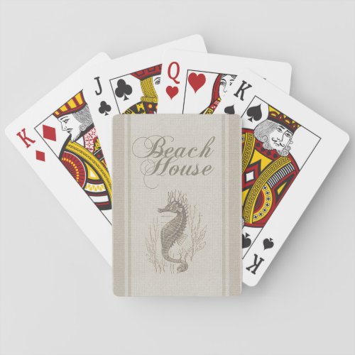 Beach House Seahorse Seashore Poker Cards