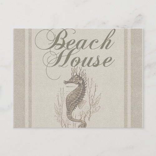 Beach House Seahorse Seashore Postcard